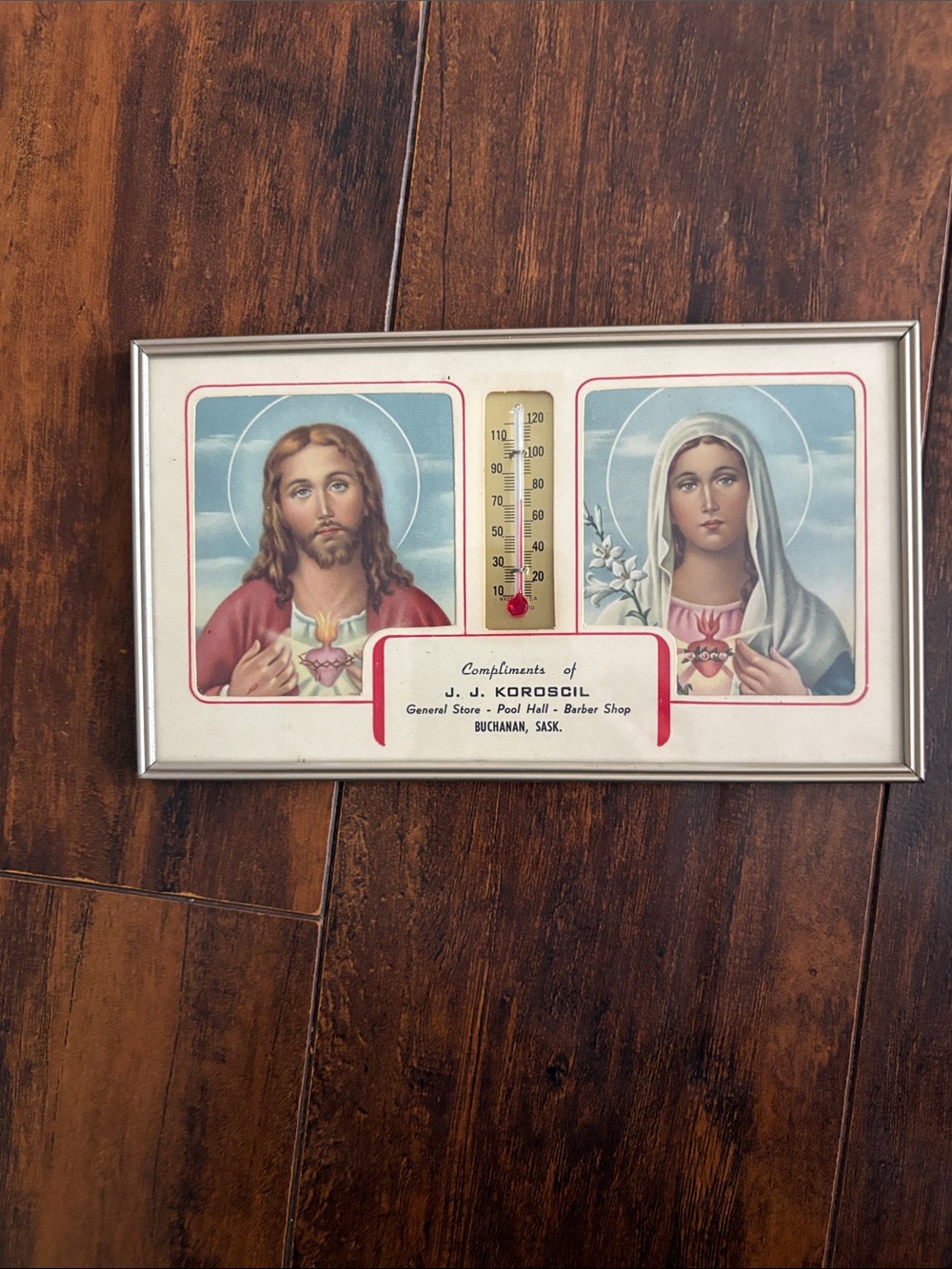 🙏Retro  1940s–1950s religious advertising thermometer 🌡️